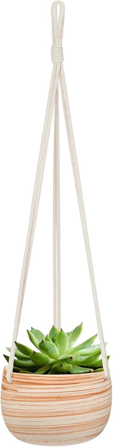 Ceramic pot cotton rope hanger